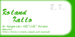roland kallo business card